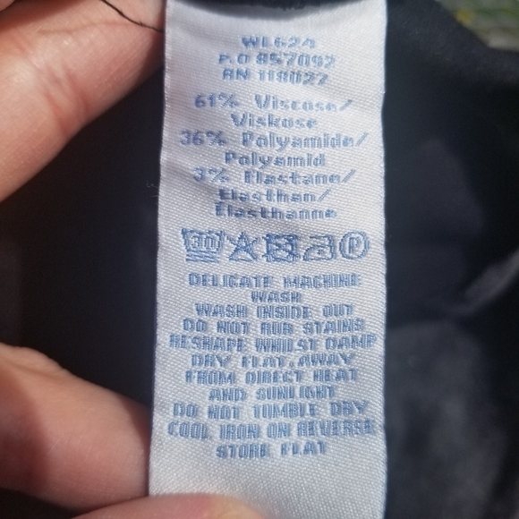 Boden black knit 3/4 sleeve mini dress with dark gray trim and pockets size 8 - Picture 6 of 6